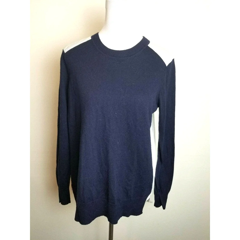 J.Crew Sweater M Blue Merino Wool‎ Navy